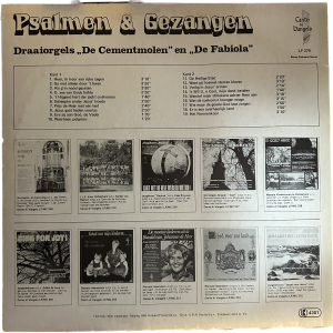 LP achterkant: psalmen en gezangen