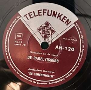 Telefunken AH-120, Amsterdams Draaiorgel “De Cementmolen”